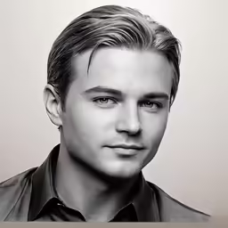 a black and white photo of a man