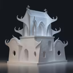 the structure is made out of white paper