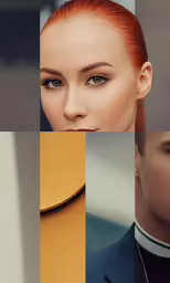 an image of four people looking different ways