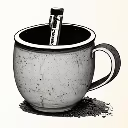 a cup with an ash lighter in the middle