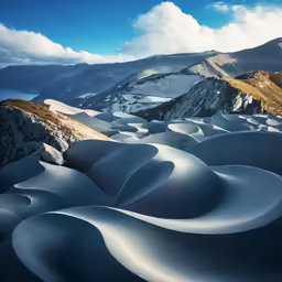 a long, twisting hill that looks like sand