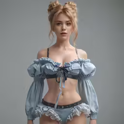 a model wears lingerie and panties from the underwear line