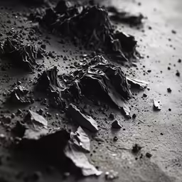 black pieces of chocolate that have been melted