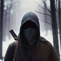the man is wearing a hooded jacket with a hood