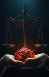 a person holding out their hands while holding a libra on fire