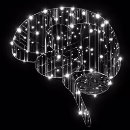 an abstract light sculpture that looks like a brain
