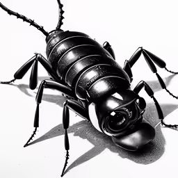 black and white drawing of a very strange creature
