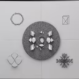 an image of an overhead view with sculptures