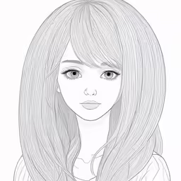 a drawing of a person with long hair