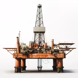 there is an oil drilling rig set up in the middle of a field