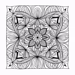 an intricate black and white drawing