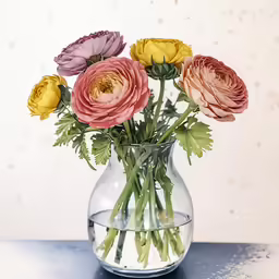 bouquet of flowers sitting in vase on top of a table