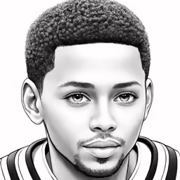 the image has an overlay of a drawing of a black man