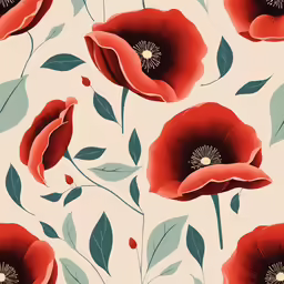an artistic poppy floral wallpaper
