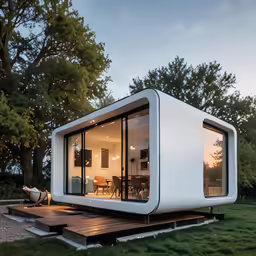 an open air structure in the middle of a field