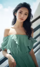 an image of a woman with beautiful clothes on
