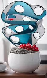 a plate of food sits on top of a bowl