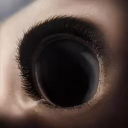 the large eye has a circle shape on it