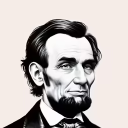 the face of abraham lincoln wearing a suit and bow tie