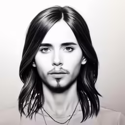 the artist has drawn his likeness in an image of a young man