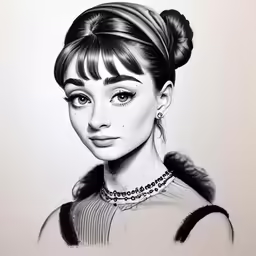 a drawing of the actress mary grant