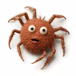a close up of a fake spider on a white background
