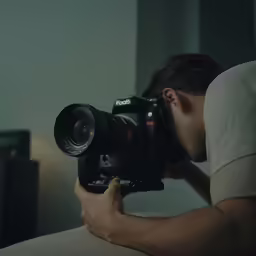 a man is taking a picture with his camera