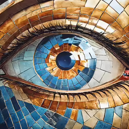 a close up photo of an eye looking up at something