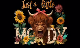 an ugly and ugly design featuring an angry demon and sunflowers
