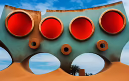 an artistic sculpture is located in the park