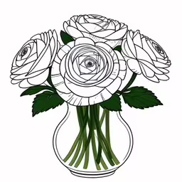 a vase filled with lots of flowers and green leaves,a bunch of roses that are in a vase,a vase filled with white roses,a bouquet of roses in a vase,a vase filled with water and roses