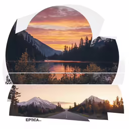 two images of the same landscape and the same water source