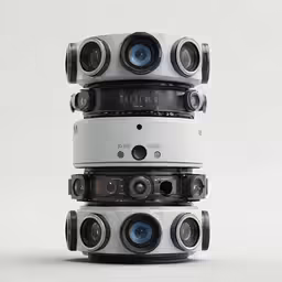 multiple cameras stacked on top of each other