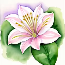a watercolor drawing of a pink flower