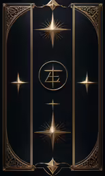 art deco - star and circle design in gold and black