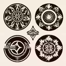 a set of four decorative ornamental designs
