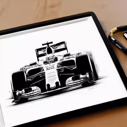 a picture with two pencils and scissors on a table