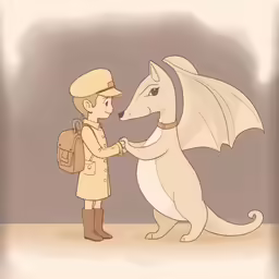 the boy is holding an adorable little white animal