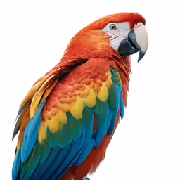 a large colorful bird standing on top of a table