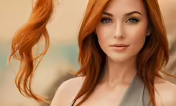 an artistic shot of a woman with red hair