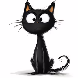 a black cat that looks like it has been painted