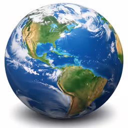 the earth showing the south american side, and part of africa
