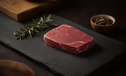 the steak is served with spices and seasonings on the side