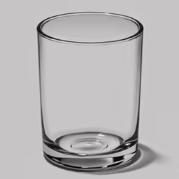 a clear glass with the bottom half of it