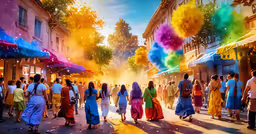 several people are walking in the middle of a group