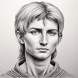 a pencil drawing of a young man