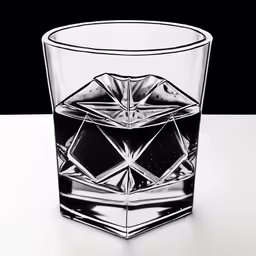 a glass has a small amount of ice in it