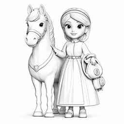 a coloring book for girls featuring princesses and horses