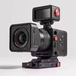 the blackmagic camera on top of a tripod