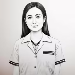 an illustrated portrait of a woman in uniform